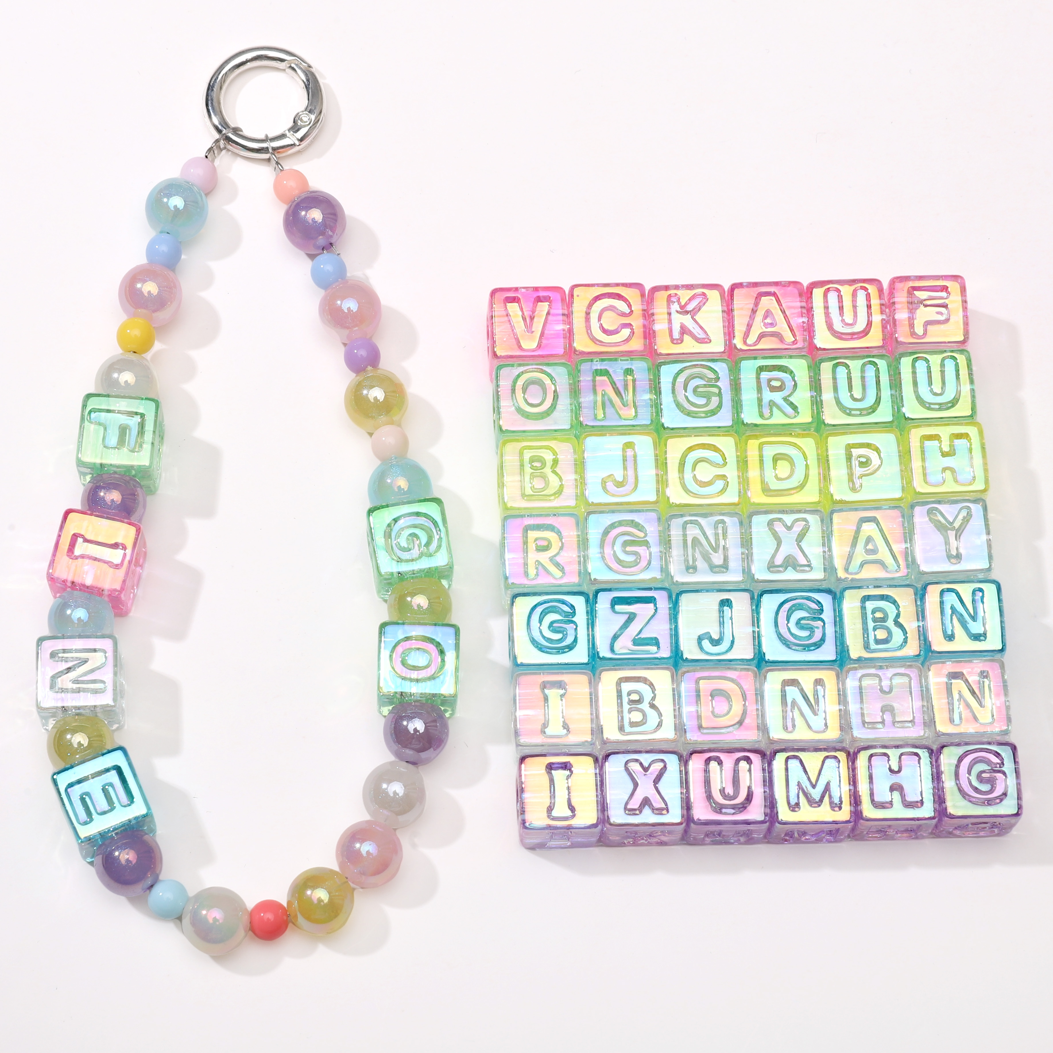 Men Accessories For Birthday Gift - 10Pcs beading Colorful Clear Letter Beads