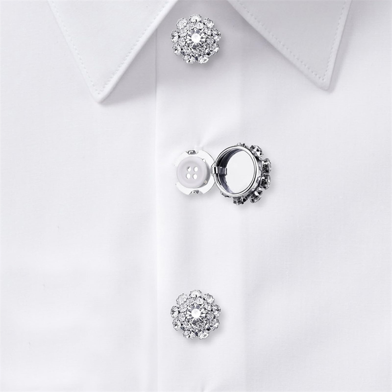 Cufflink Box Set - Shirt Button Box Rhinestone Button Cover