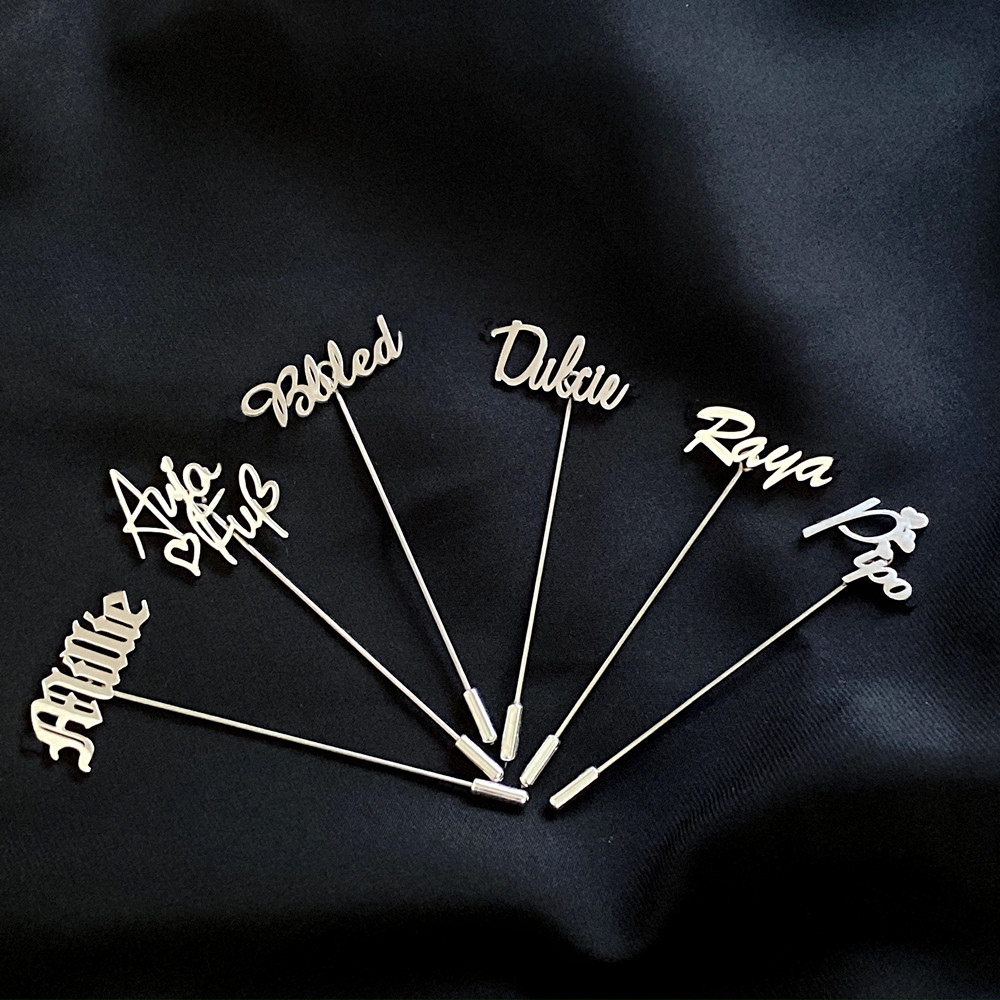 Men Accessories For Wedding - Personalized Men Lapel Pin Custom Name