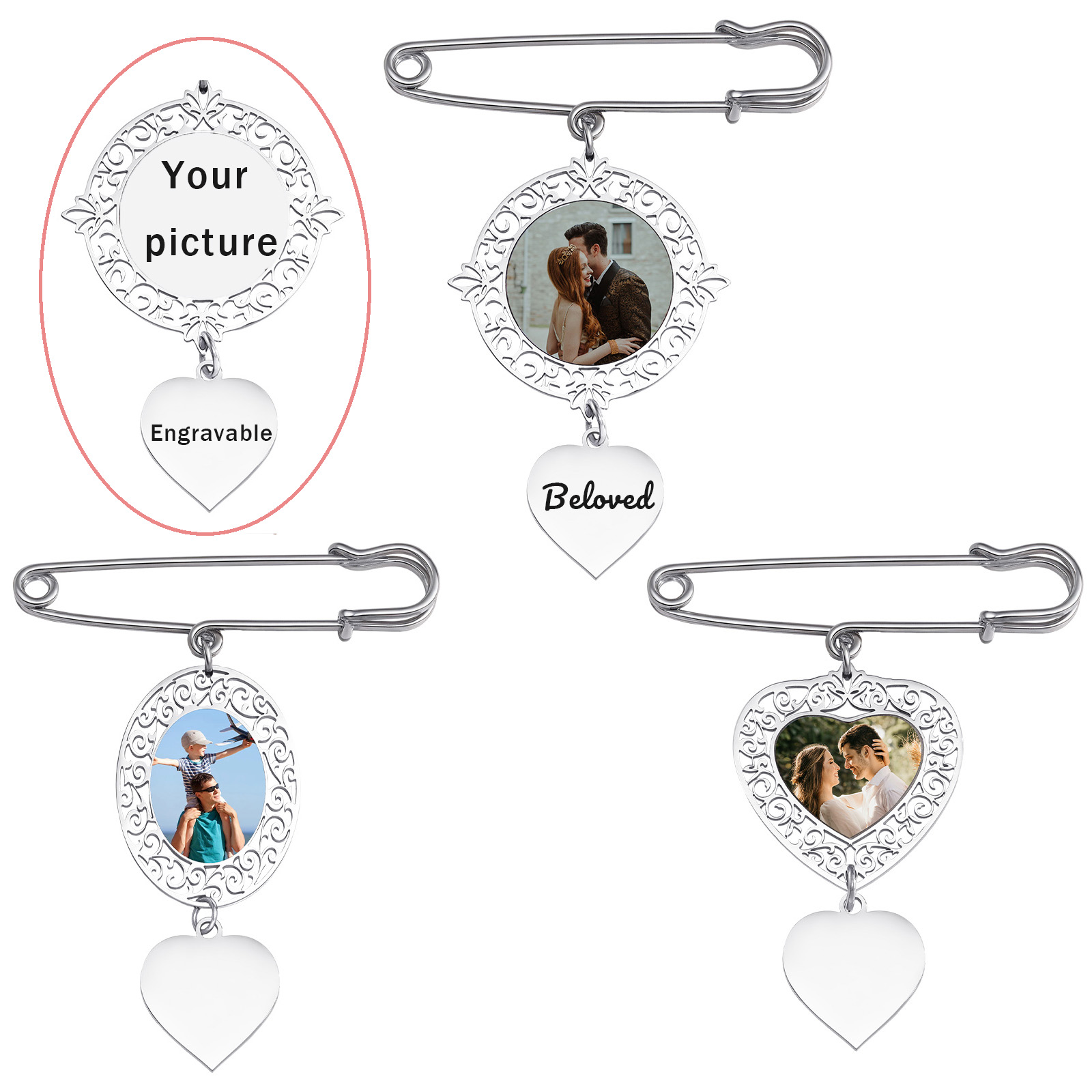 Men Accessories For Wedding - Custom Picture Badge Brooches Pin DIY