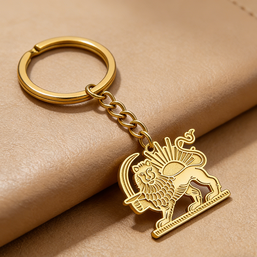Men Accessories All - Cazador Gold Color Iran Flag Persian