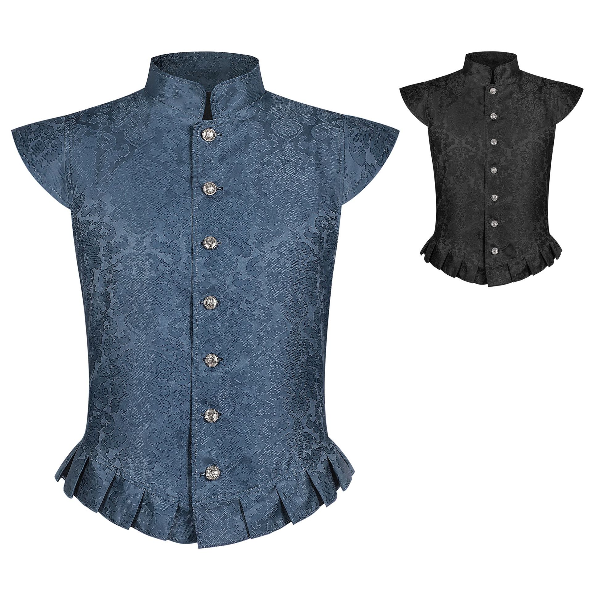 Men Accessories Elegant - Vintage Men's Jacquard Vest Medieval Dark
