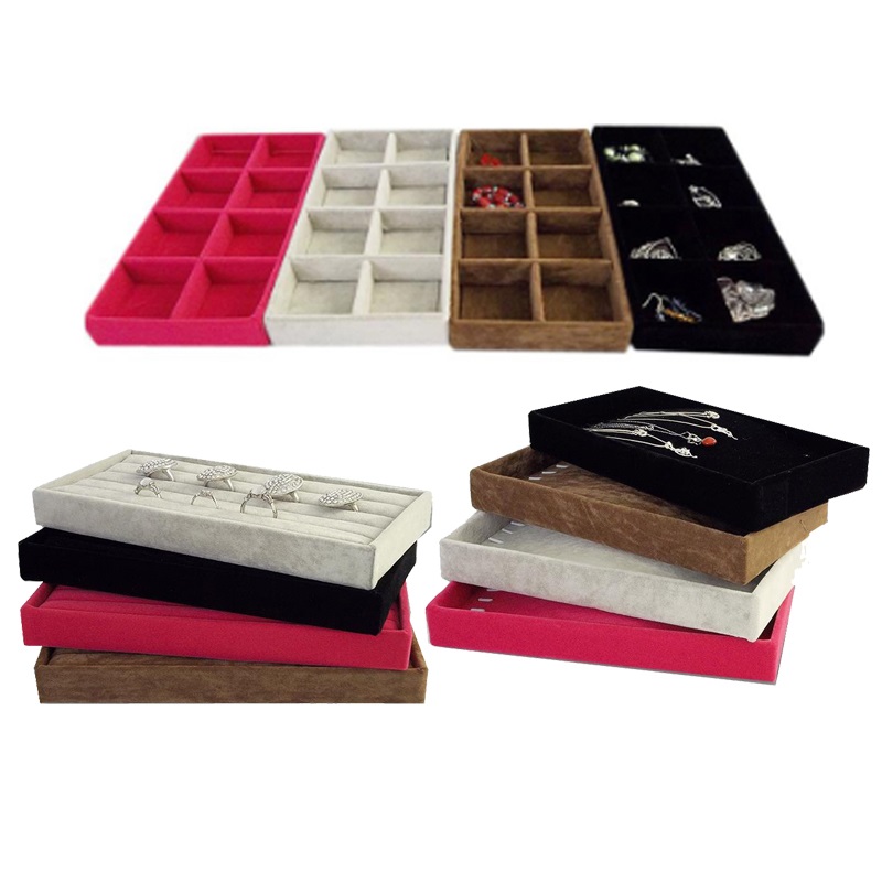 Cufflink Box Set - Velvet Jewelry Box Diamond Ring Bar