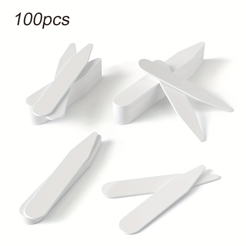 Men Accessories For Birthday Gift - 100Pcs PVC Shirt Collar Stays Reusable
