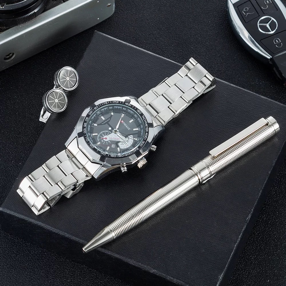 3Pcs Men Watch Gifts Set Fashi - Cufflink Box Set recension och pris