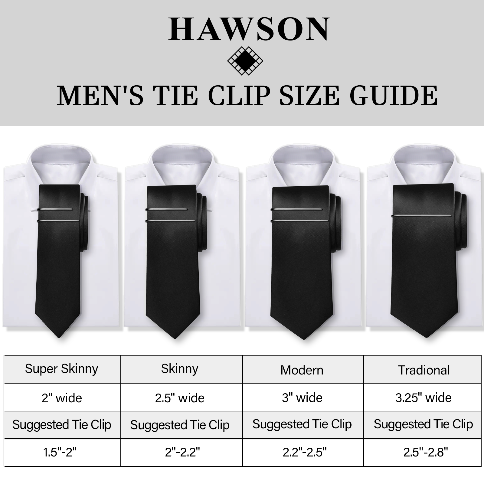 HAWSON Tie Clips for Men 4Pcs  - Cufflink Box Set recension och pris
