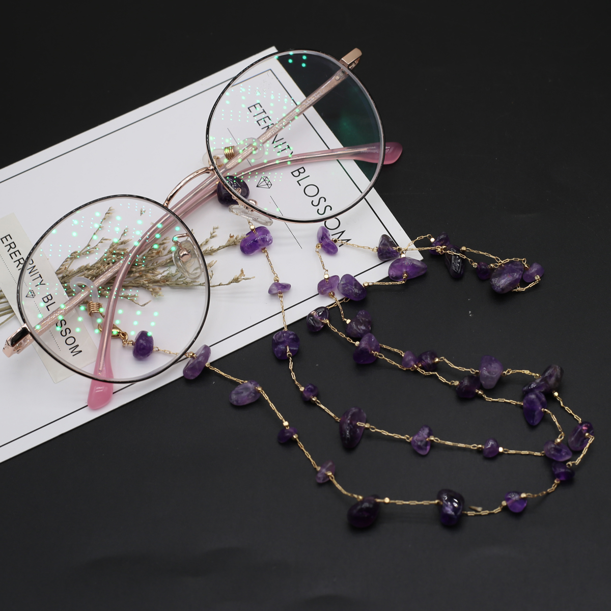 Natural Amethyst Stone Beaded  - Men Accessories All recension och pris