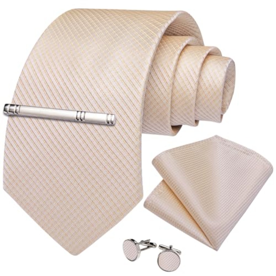 Plaid Ties for Men Silk Checke - Cufflink Box Set recension och pris