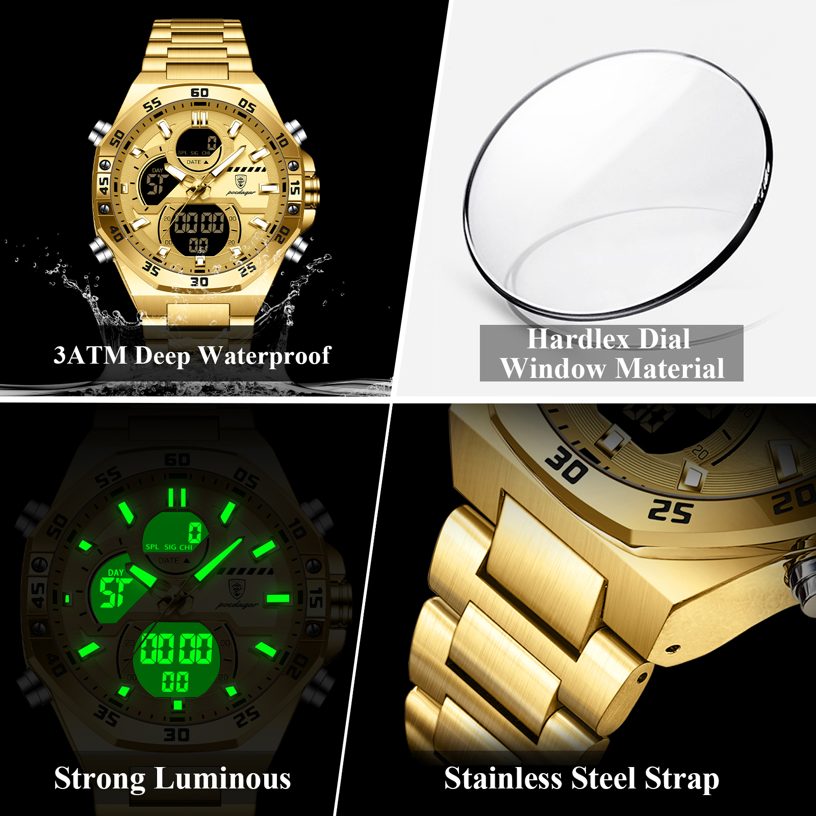 POEDAGAR Sport Men Watch LED W - Men Accessories Jewelry recension och pris