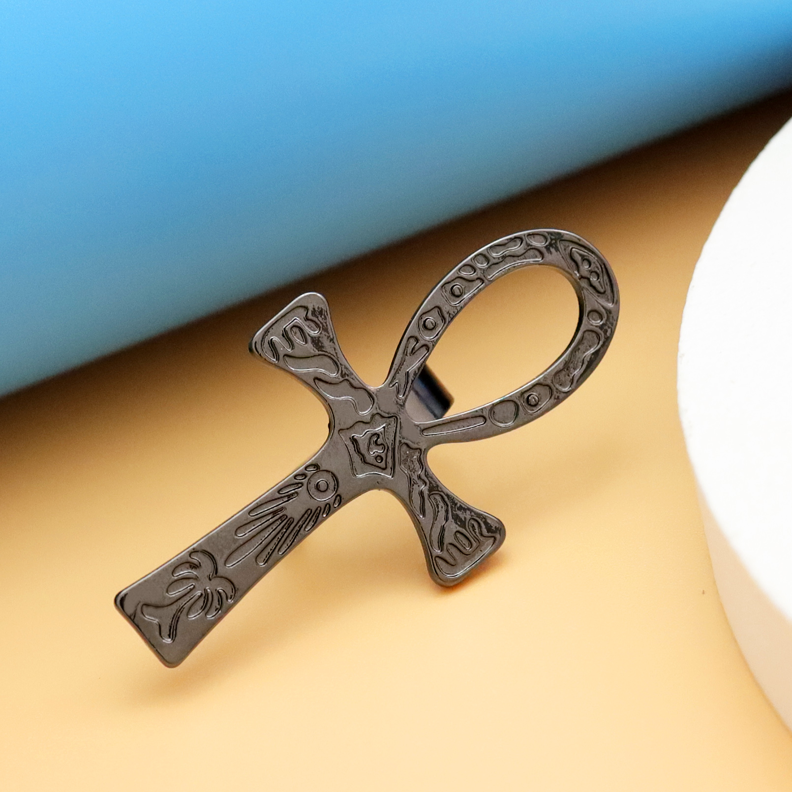 Black Ankh Cross Ring Tribal E - Men'S Accessories Jewelry Egypt recension och pris