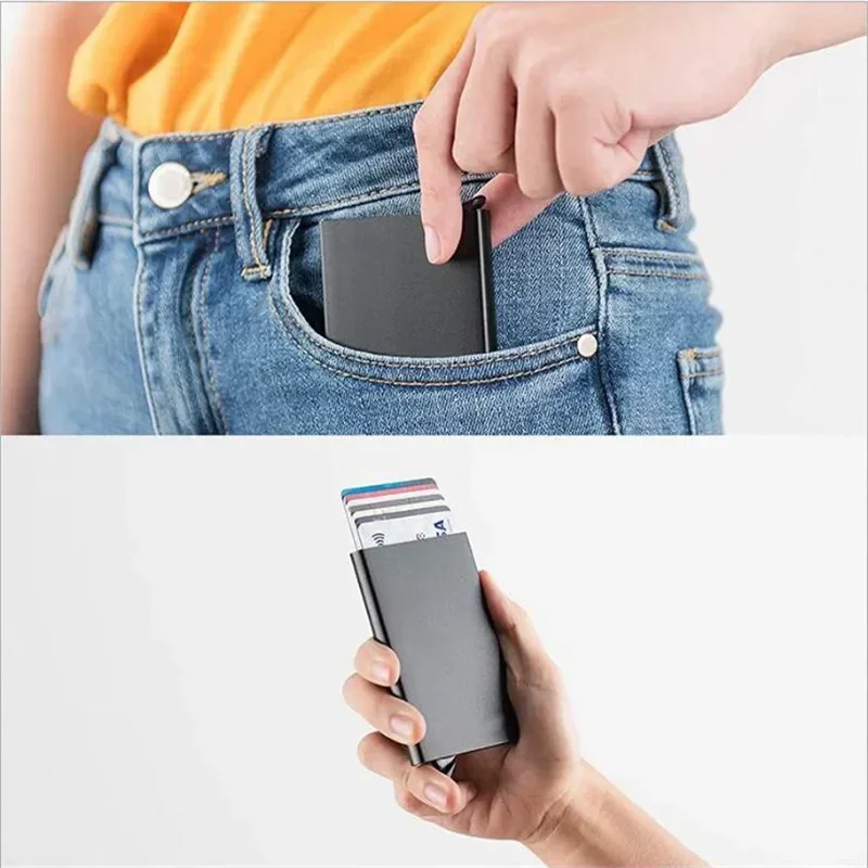 ANTI Rfid Blocking ID Bank Met - Card Case Minimalist recension och pris