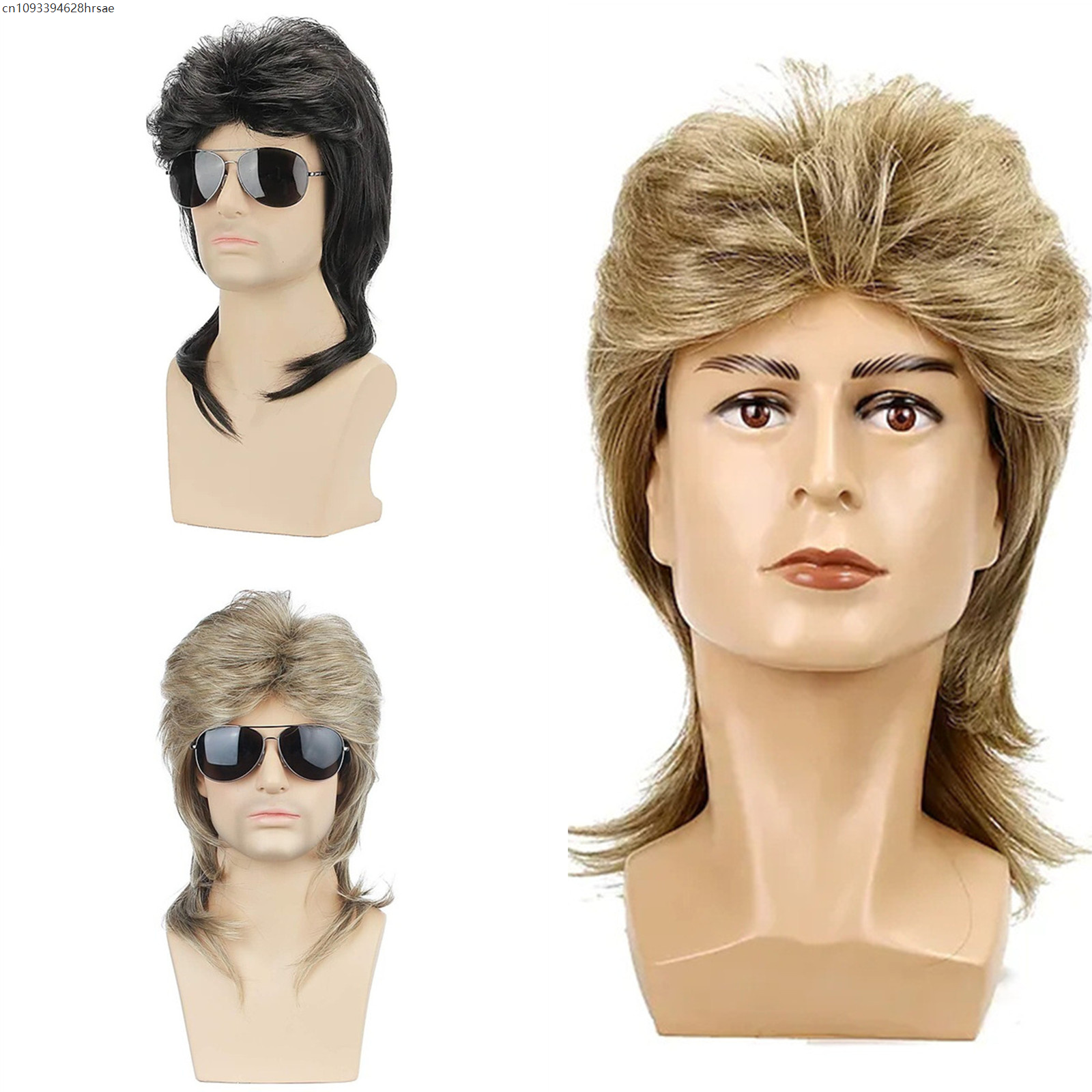 Mullet Wigs for Men 70s 80s Co - Men'S Accessories In The 80S recension och pris