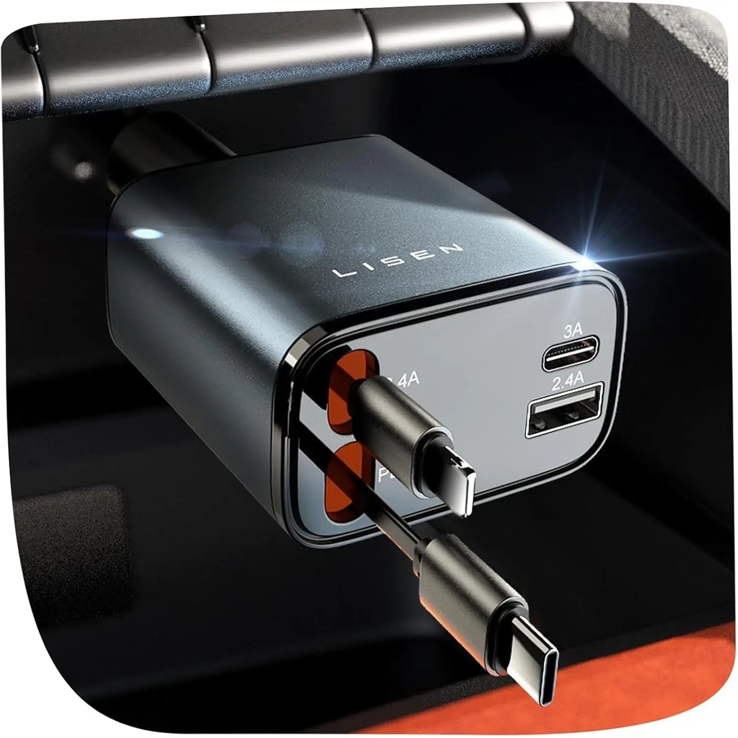 84W Retractable Car Charger, F - Men Accessories For Birthday Gift recension och pris