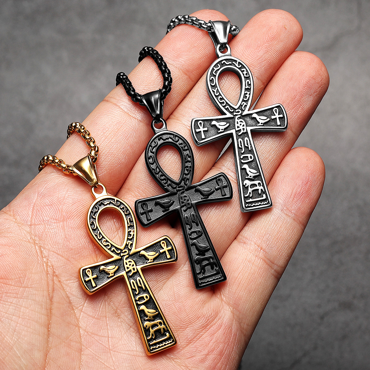Egypt Cross Men Necklaces Stai - Men'S Accessories Jewelry Egypt recension och pris