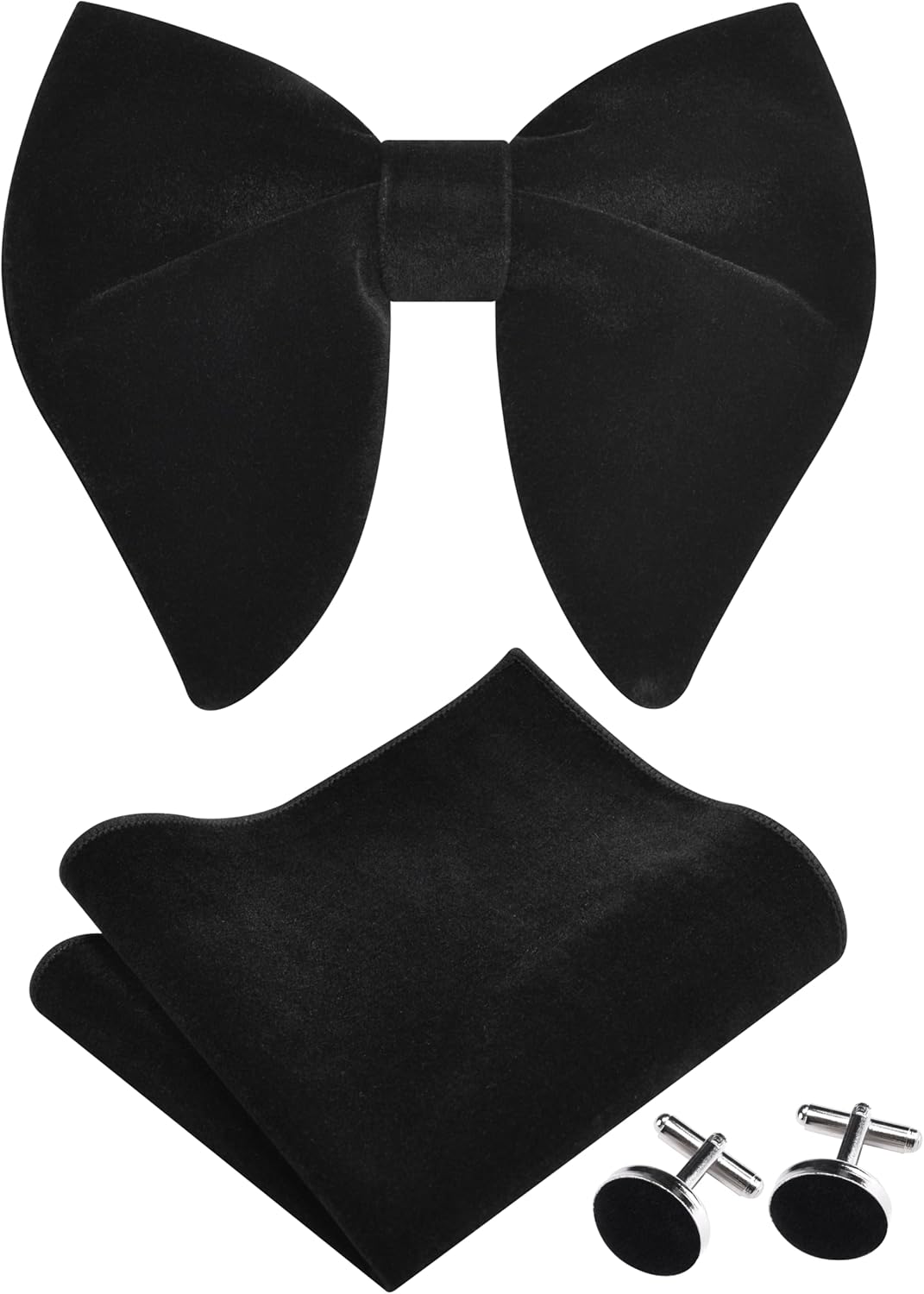 Solid Velvet Pre-tied Bow Tie  - Cufflink Box Set recension och pris