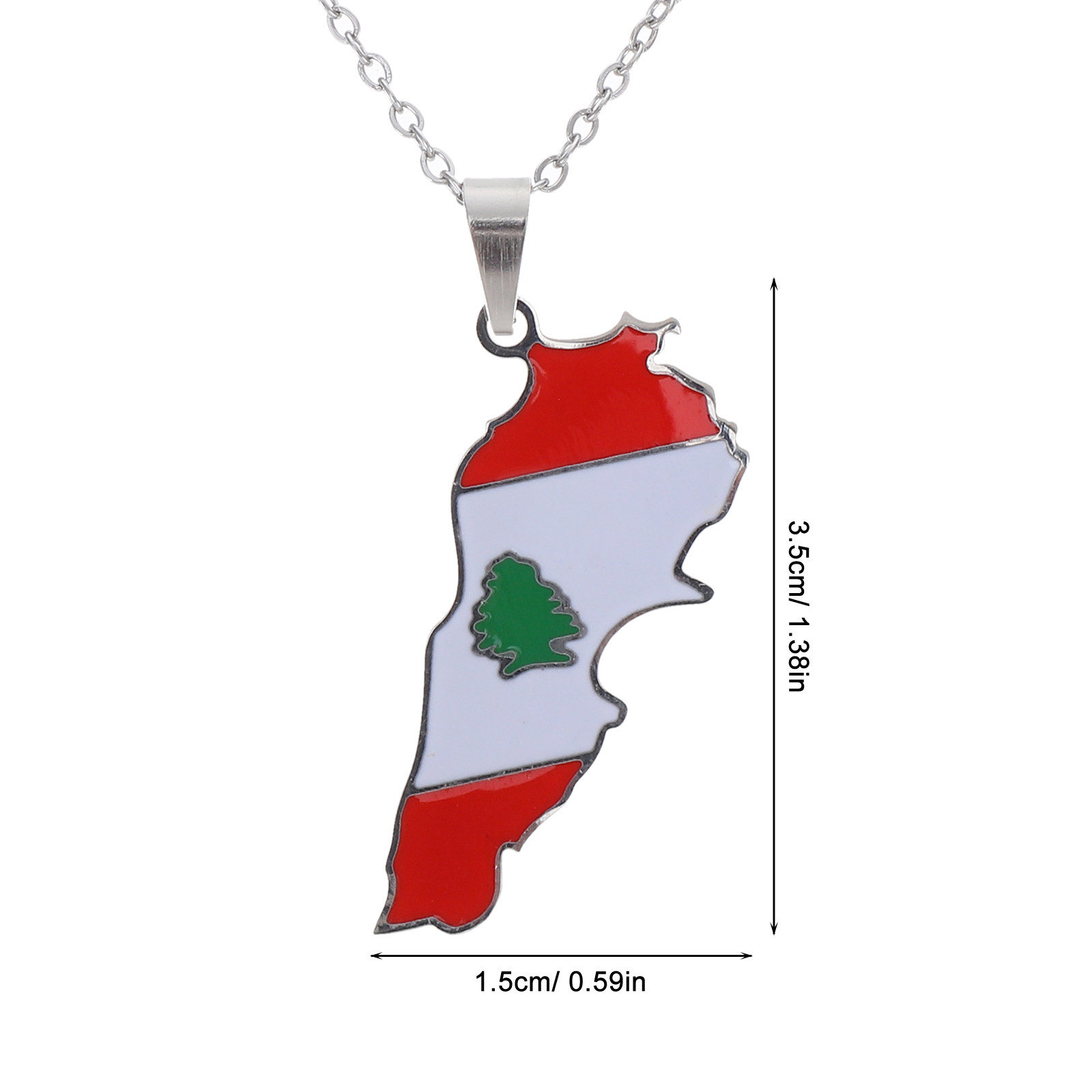 Lebanon Flag Pendant Necklace  - Men Accessories Lebanon recension och pris